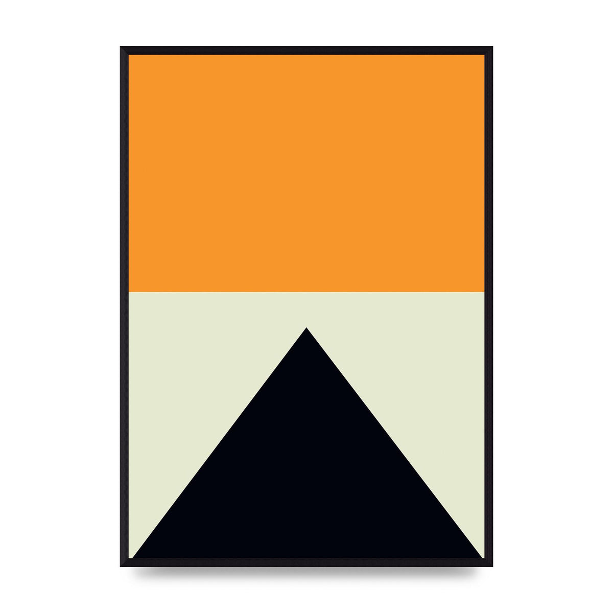 Abstract Shape Mustard Four Wall Art - A2 framed