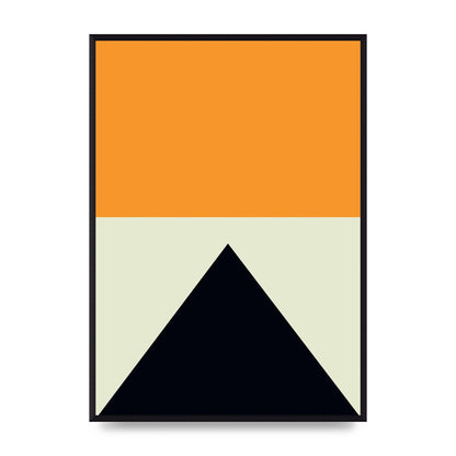 Abstract Shape Mustard Four Wall Art - A2 framed