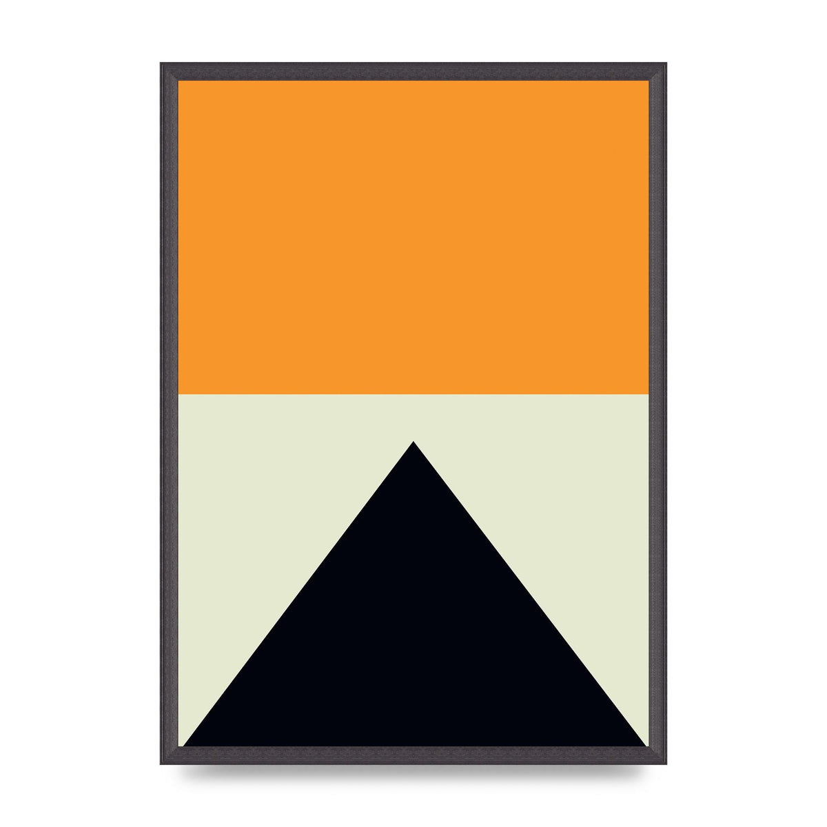 Abstract Shape Mustard Four Wall Art - A2 framed