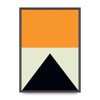 Abstract Shape Mustard Four Wall Art - A2 framed