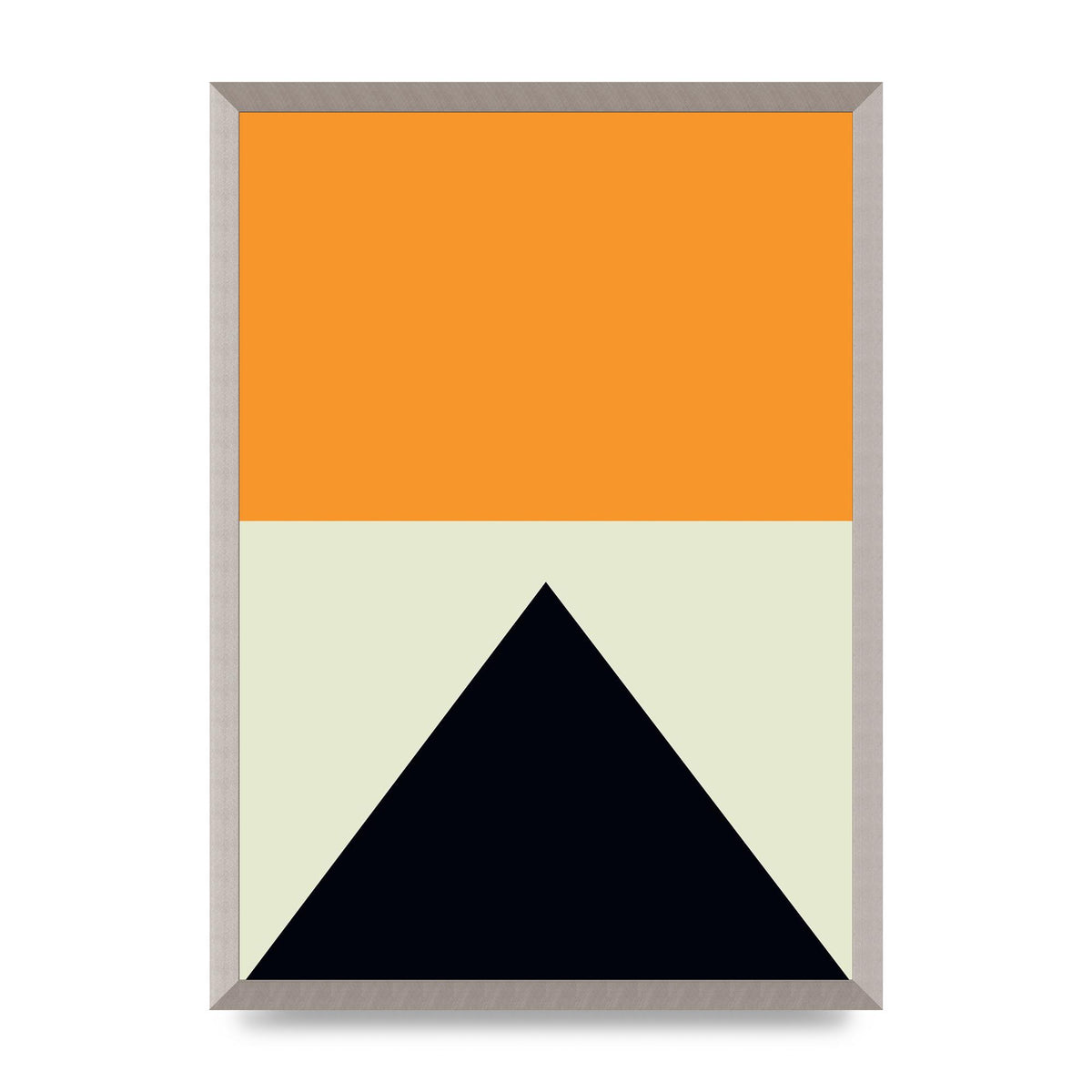 Abstract Shape Mustard Four Wall Art - A2 framed