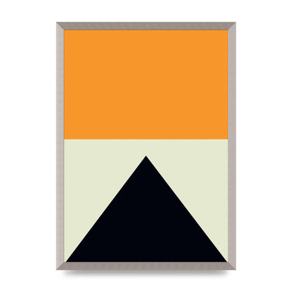 Abstract Shape Mustard Four Wall Art - A2 framed
