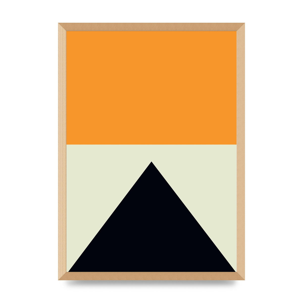Abstract Shape Mustard Four Wall Art - A2 framed