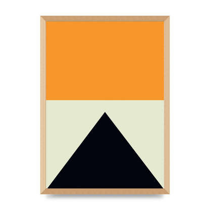 Abstract Shape Mustard Four Wall Art - A2 framed