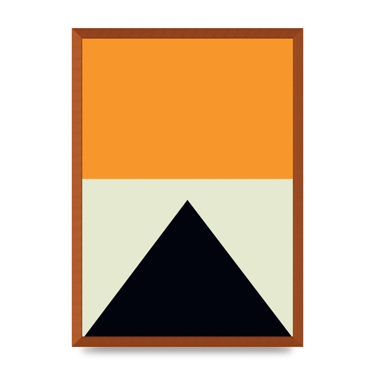 Abstract Shape Mustard Four Wall Art - A2 framed