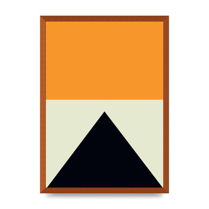 Abstract Shape Mustard Four Wall Art - A2 framed