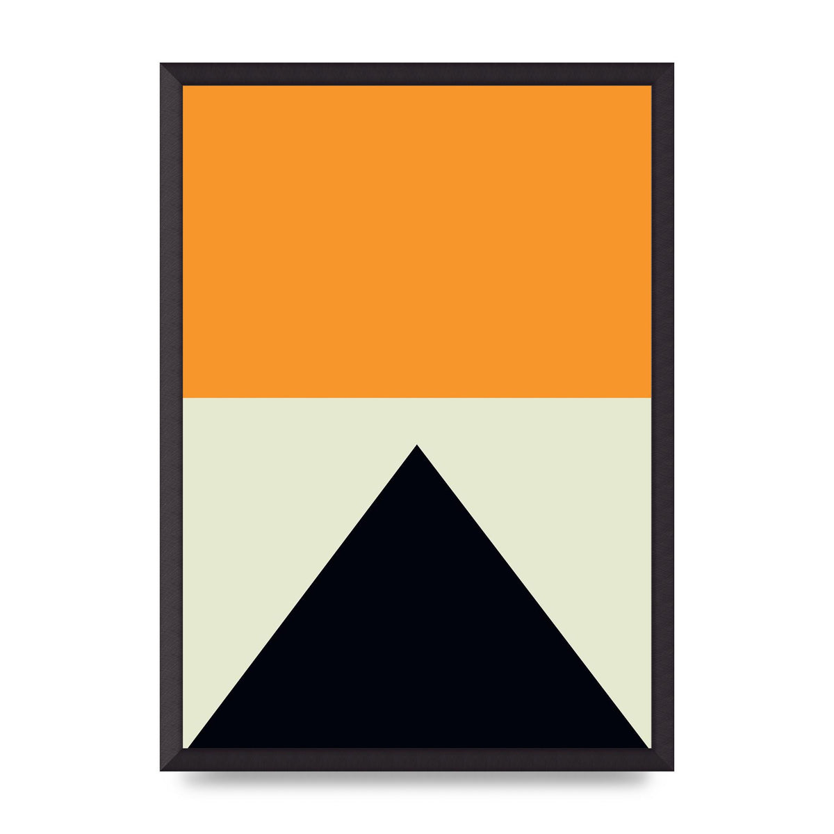 Abstract Shape Mustard Four Wall Art - A2 framed