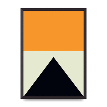 Abstract Shape Mustard Four Wall Art - A2 framed