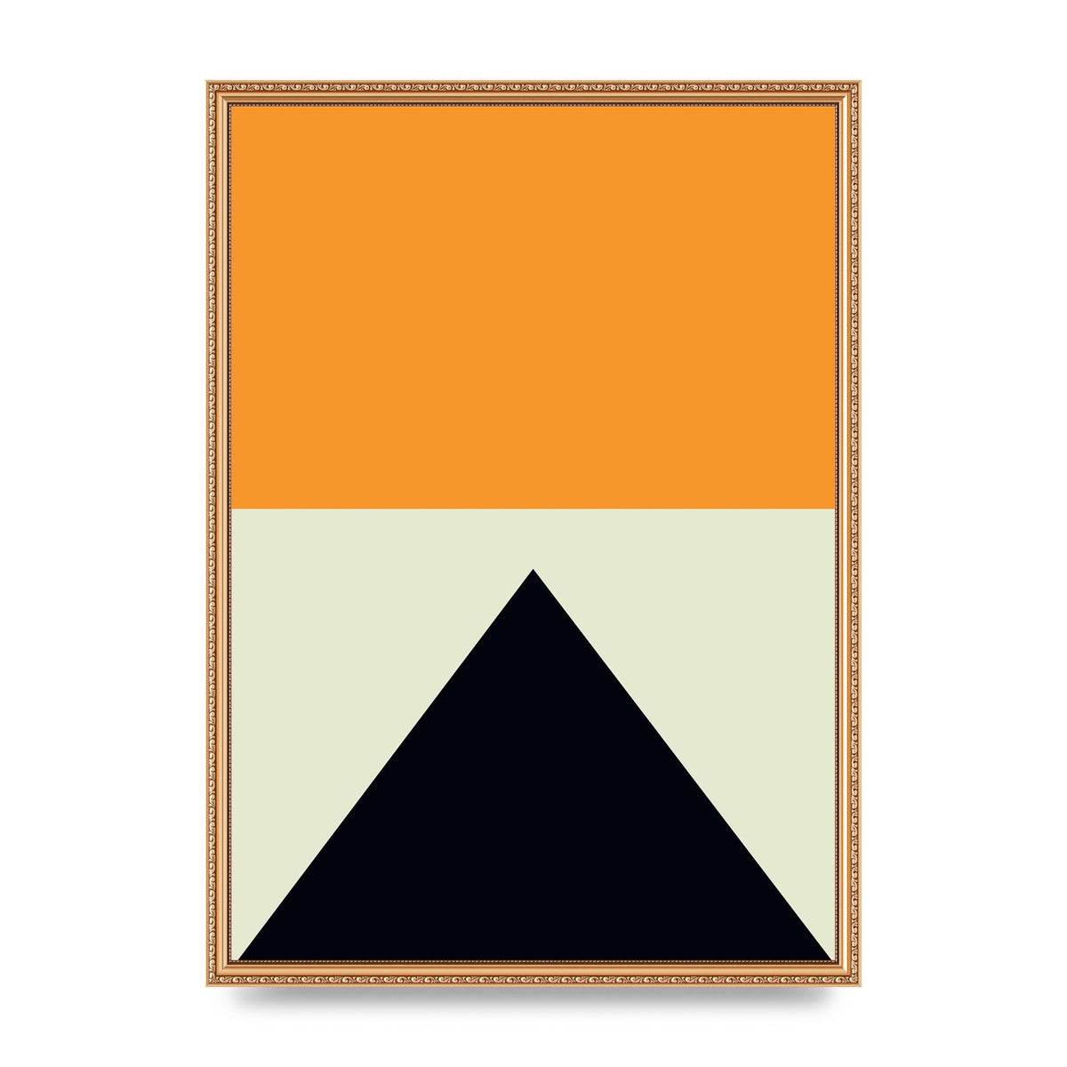 Abstract Shape Mustard Four Wall Art - A2 framed
