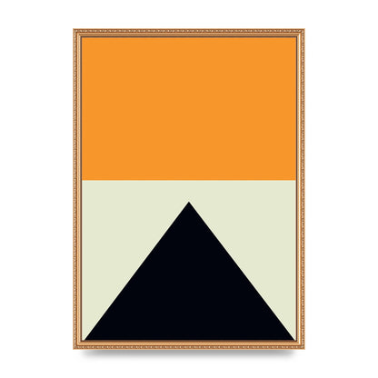 Abstract Shape Mustard Four Wall Art - A2 framed