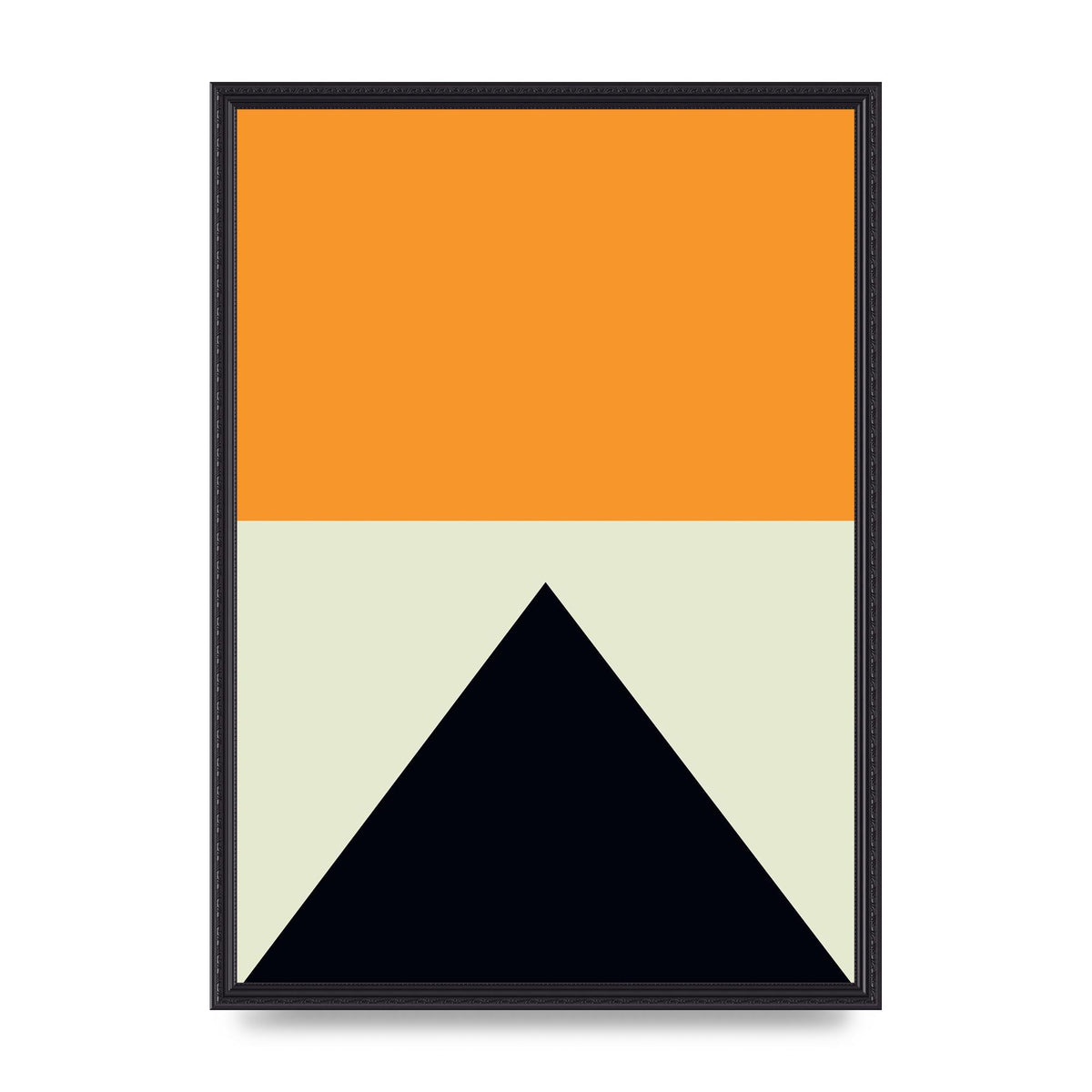 Abstract Shape Mustard Four Wall Art - A2 framed