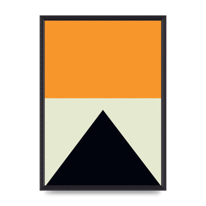 Abstract Shape Mustard Four Wall Art - A2 framed