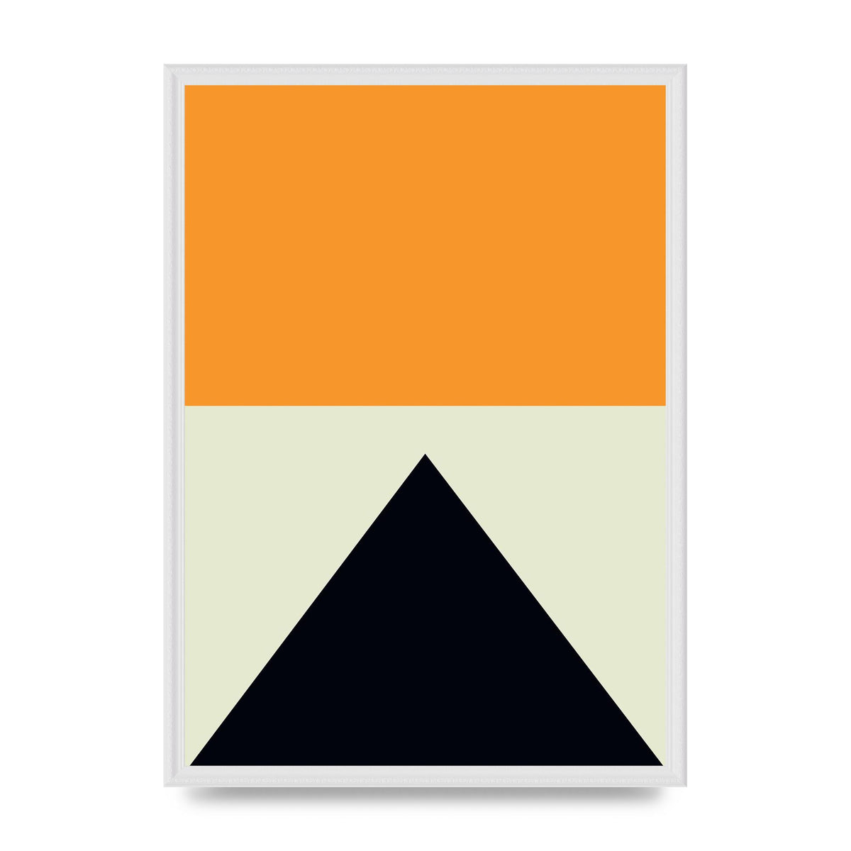 Abstract Shape Mustard Four Wall Art - A2 framed