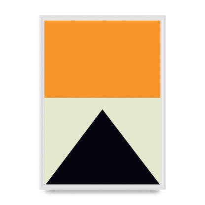 Abstract Shape Mustard Four Wall Art - A2 framed