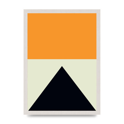 Abstract Shape Mustard Four Wall Art - A3 framed