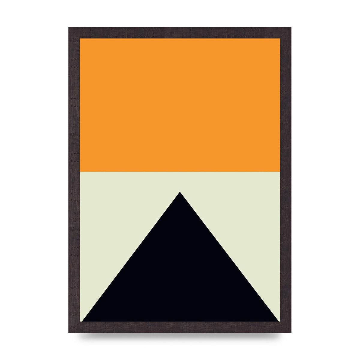 Abstract Shape Mustard Four Wall Art - A3 framed