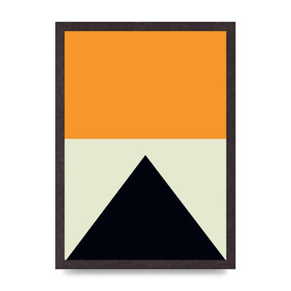 Abstract Shape Mustard Four Wall Art - A3 framed