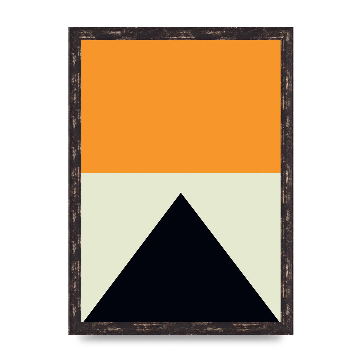 Abstract Shape Mustard Four Wall Art - A3 framed