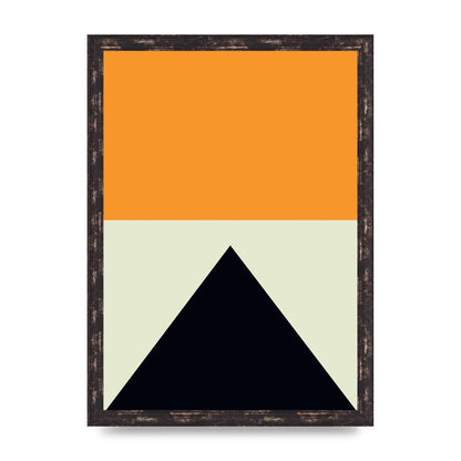 Abstract Shape Mustard Four Wall Art - A3 framed
