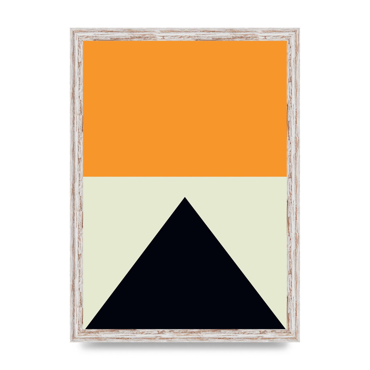 Abstract Shape Mustard Four Wall Art - A3 framed