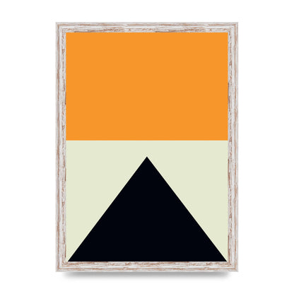 Abstract Shape Mustard Four Wall Art - A3 framed