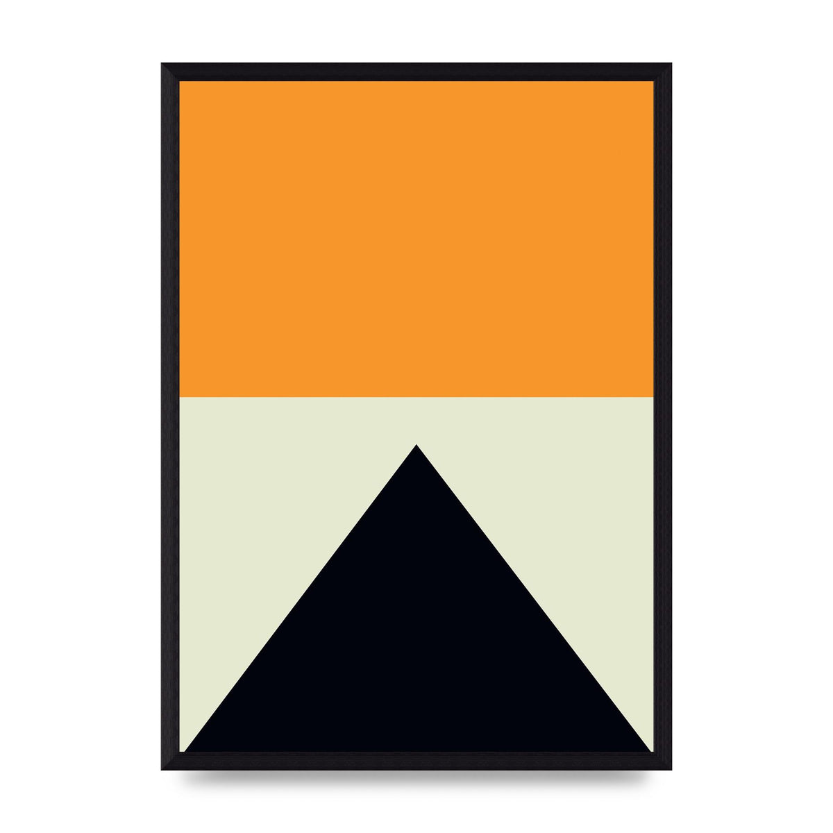 Abstract Shape Mustard Four Wall Art - A3 framed