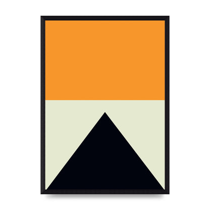 Abstract Shape Mustard Four Wall Art - A3 framed