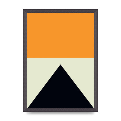Abstract Shape Mustard Four Wall Art - A3 framed