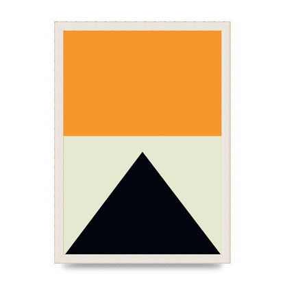 Abstract Shape Mustard Four Wall Art - A3 framed