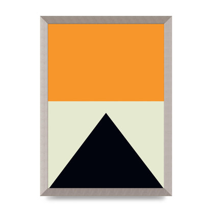 Abstract Shape Mustard Four Wall Art - A3 framed
