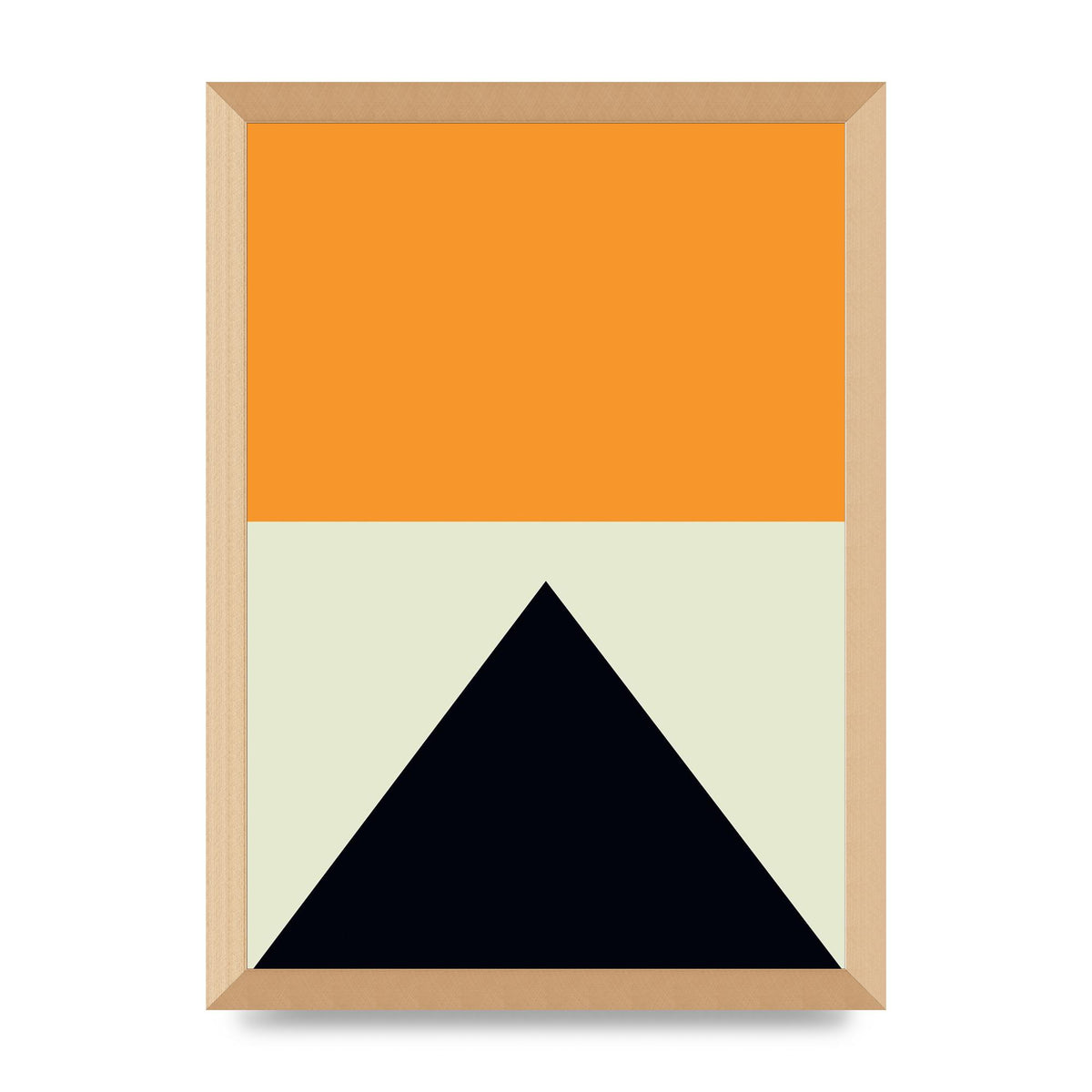 Abstract Shape Mustard Four Wall Art - A3 framed