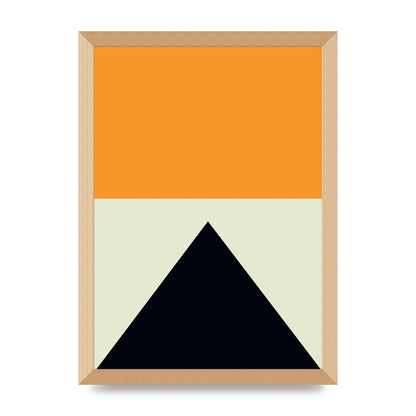 Abstract Shape Mustard Four Wall Art - A3 framed