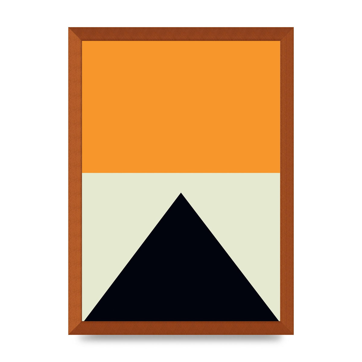 Abstract Shape Mustard Four Wall Art - A3 framed