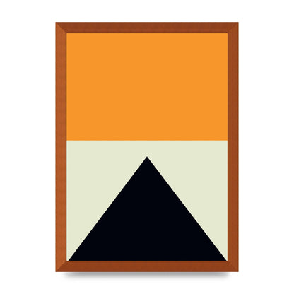 Abstract Shape Mustard Four Wall Art - A3 framed