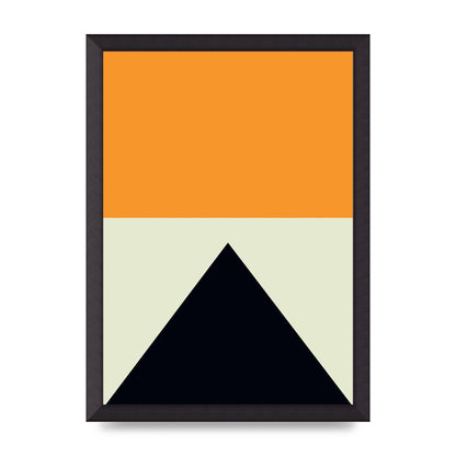 Abstract Shape Mustard Four Wall Art - A3 framed