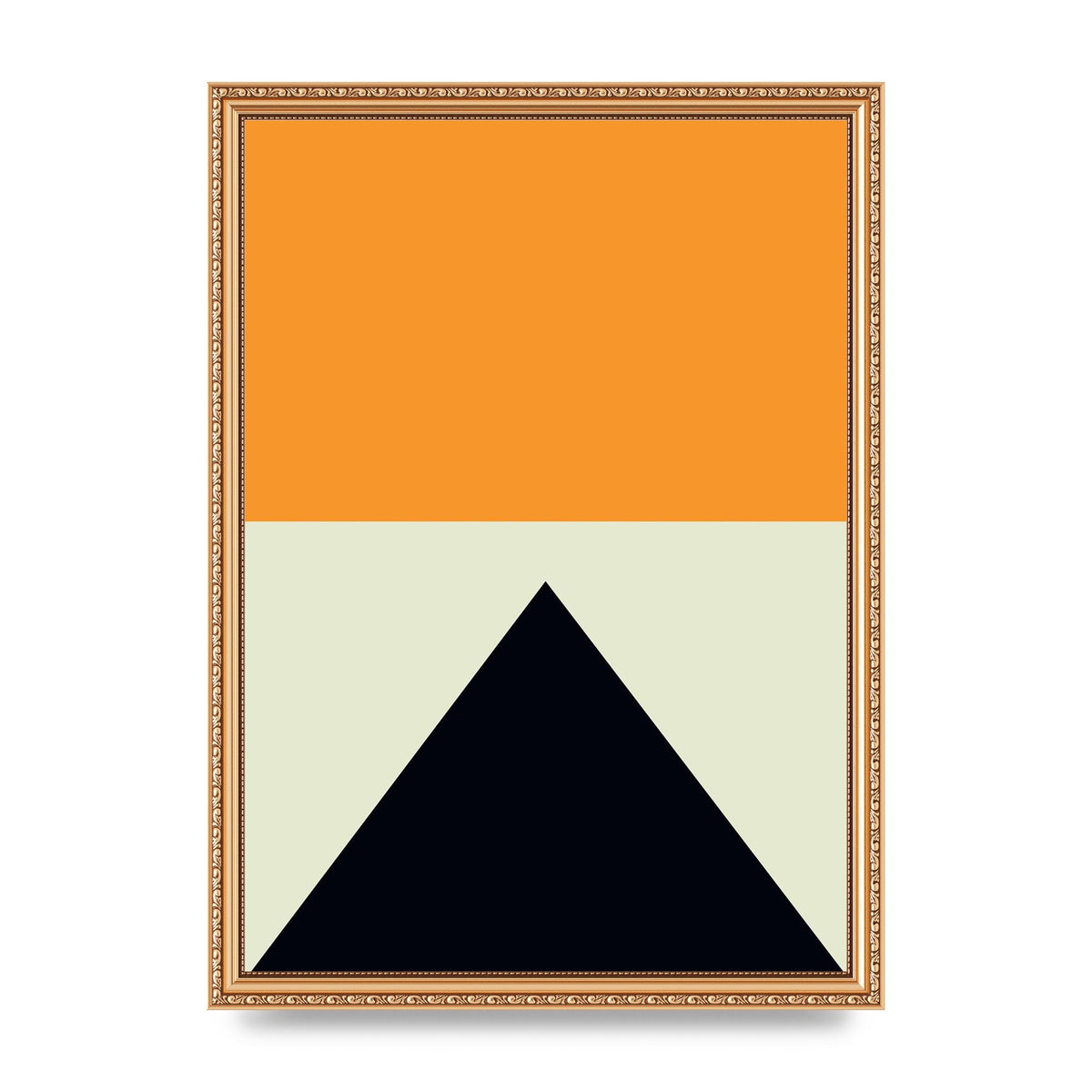 Abstract Shape Mustard Four Wall Art - A3 framed