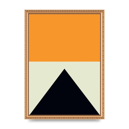 Abstract Shape Mustard Four Wall Art - A3 framed