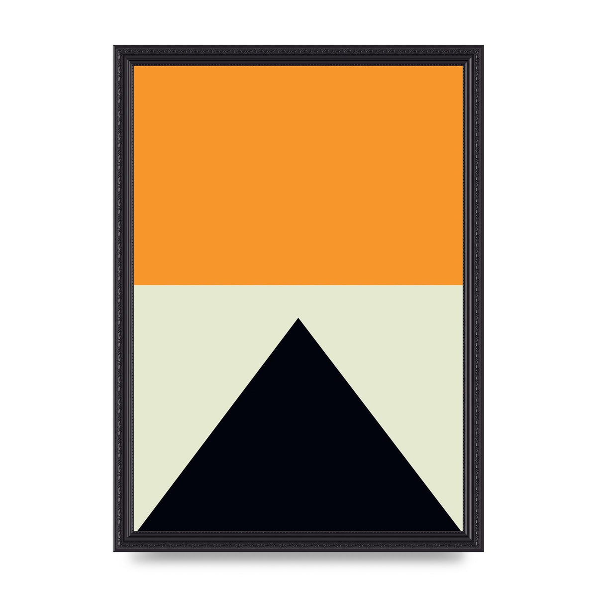 Abstract Shape Mustard Four Wall Art - A3 framed