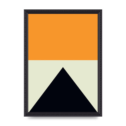 Abstract Shape Mustard Four Wall Art - A3 framed