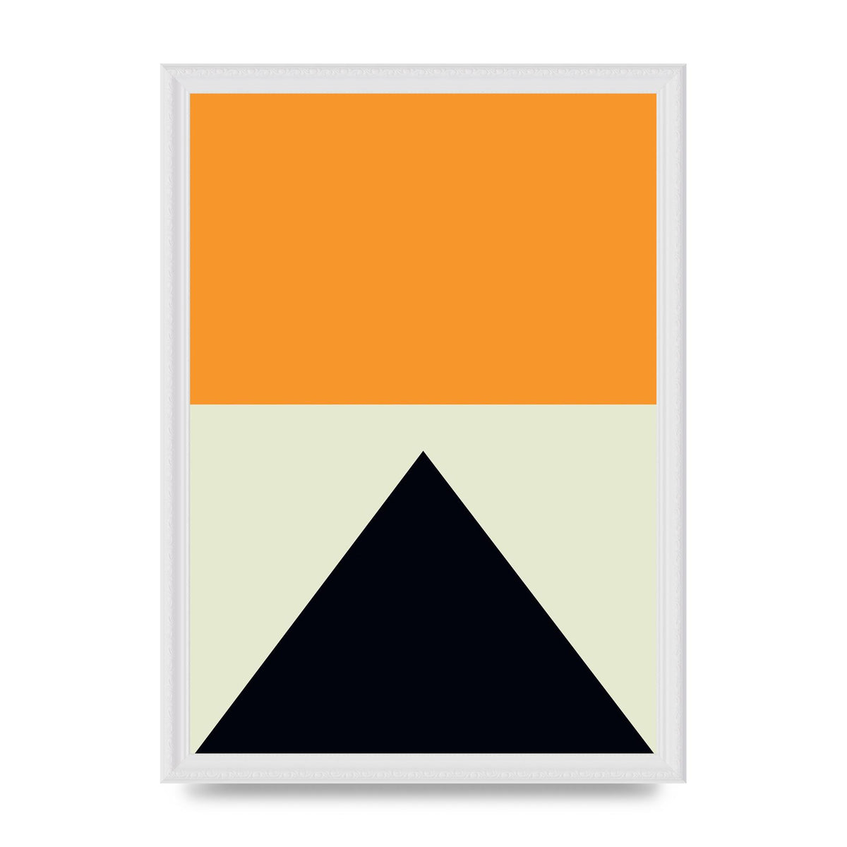 Abstract Shape Mustard Four Wall Art - A3 framed