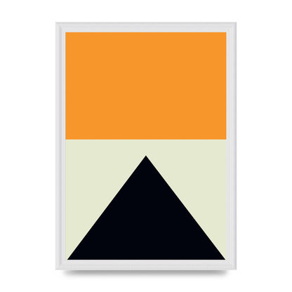 Abstract Shape Mustard Four Wall Art - A3 framed