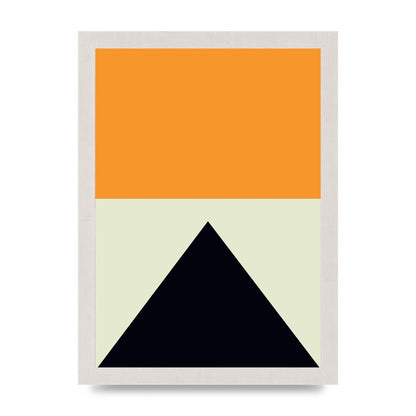 Abstract Shape Mustard Four Wall Art - A4 framed