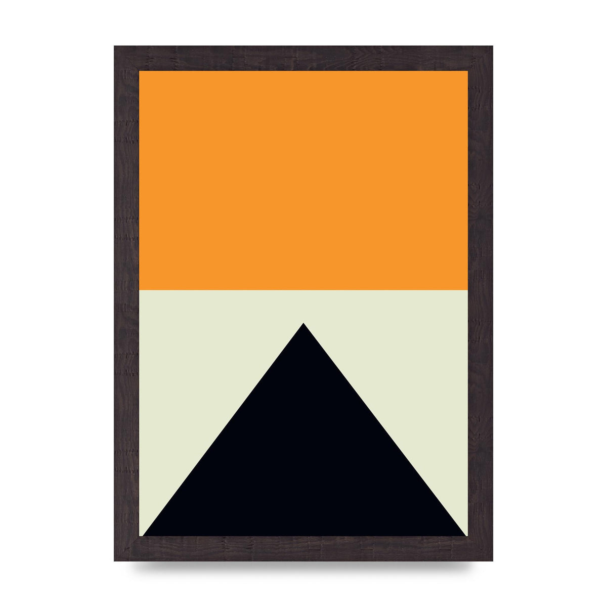 Abstract Shape Mustard Four Wall Art - A4 framed