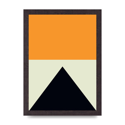 Abstract Shape Mustard Four Wall Art - A4 framed