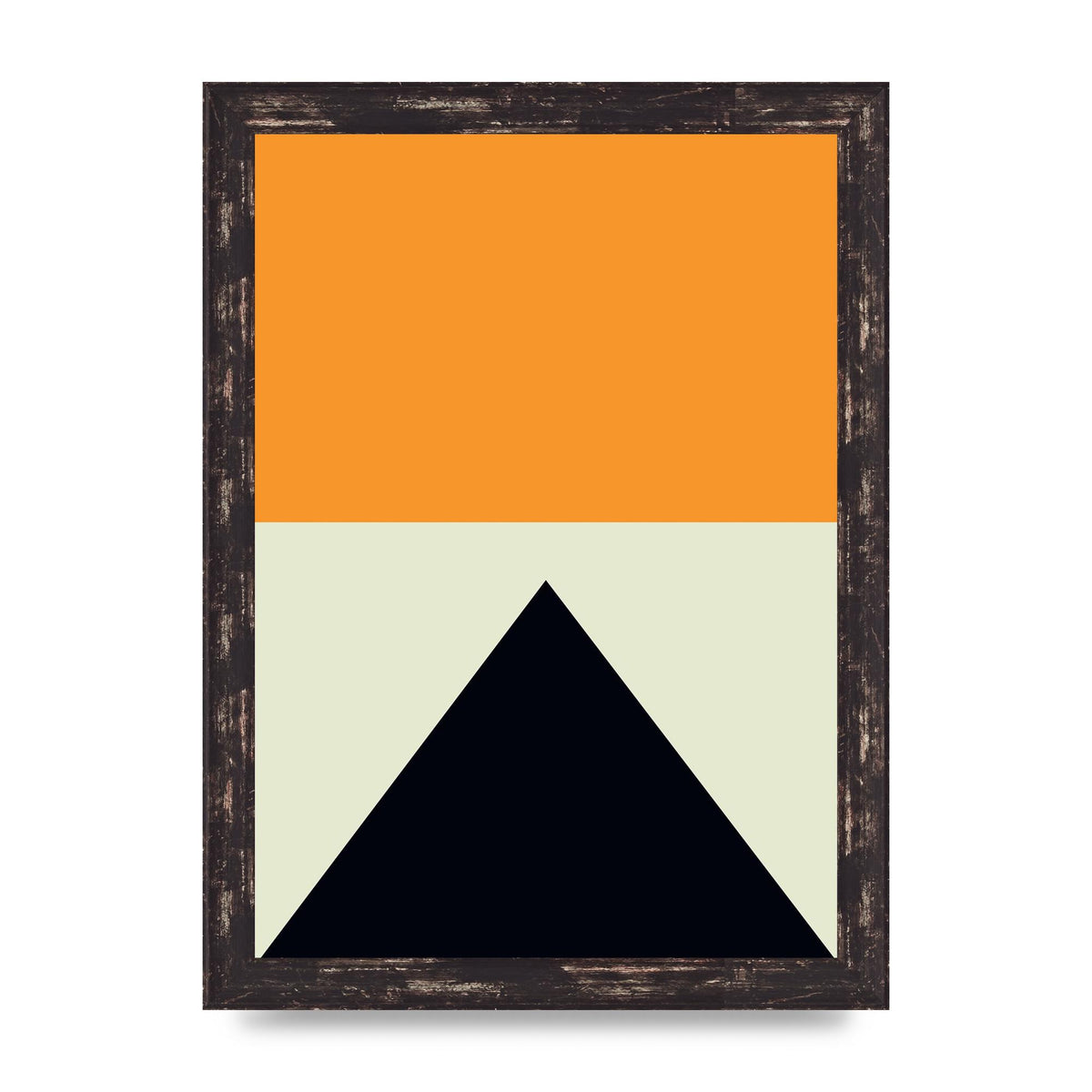 Abstract Shape Mustard Four Wall Art - A4 framed