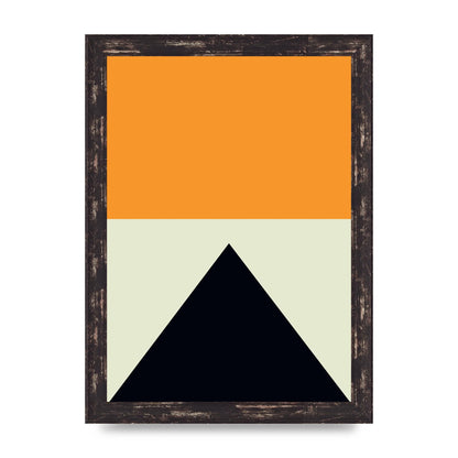 Abstract Shape Mustard Four Wall Art - A4 framed