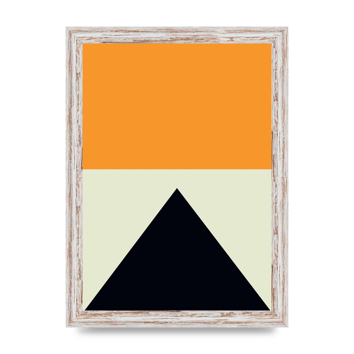 Abstract Shape Mustard Four Wall Art - A4 framed