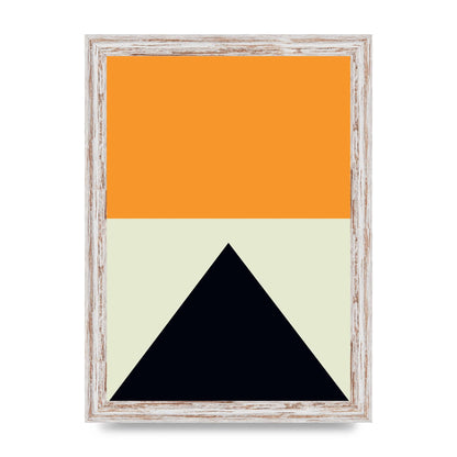 Abstract Shape Mustard Four Wall Art - A4 framed