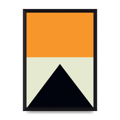 Abstract Shape Mustard Four Wall Art - A4 framed