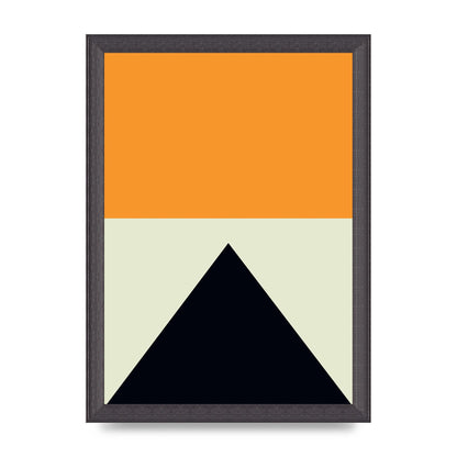 Abstract Shape Mustard Four Wall Art - A4 framed